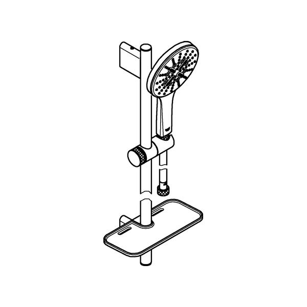 GROHE Rainshower SmartActive Brausestange – 900 Mm, Supersteel, Mit Halterung & Ablage